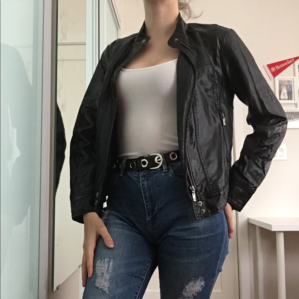 Bernardo Black Faux Leather Jacket